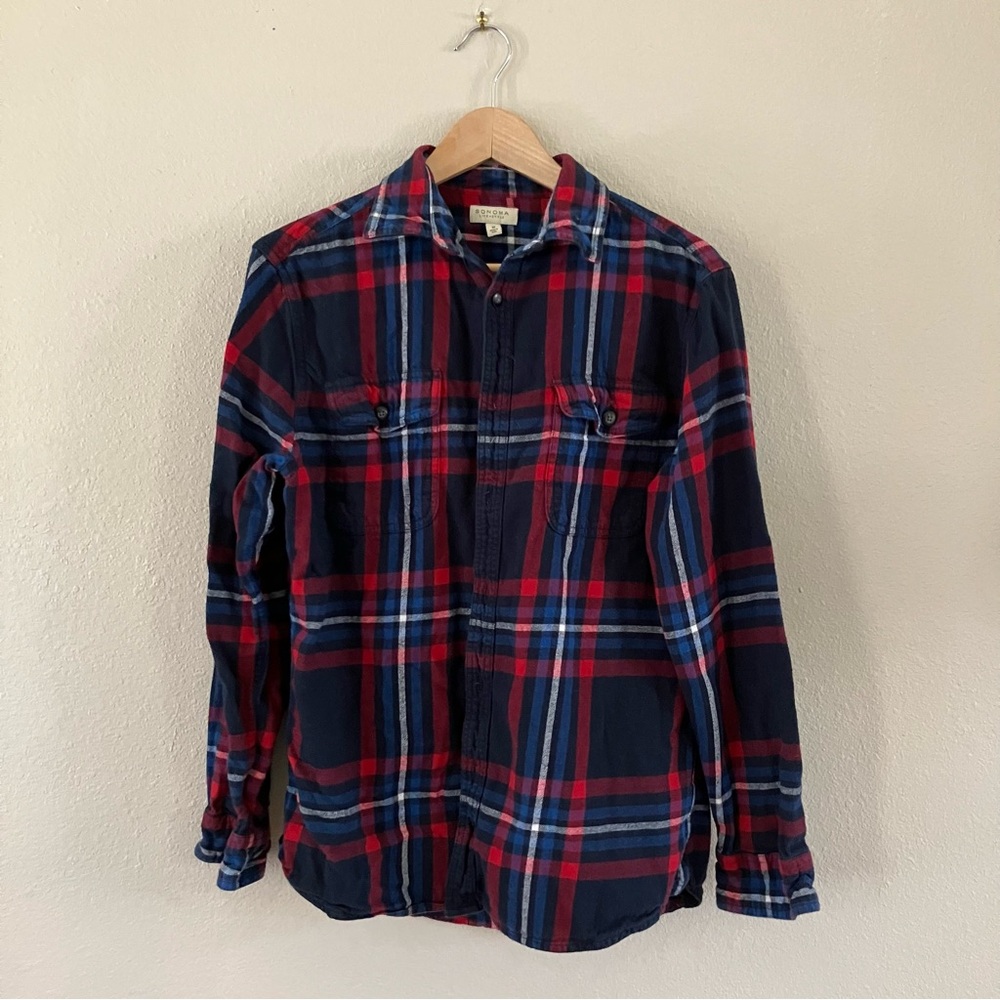 Sonoma Blue and Red Plaid Size M